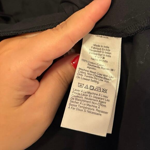 NWT Madewell Flutter Sleeve Button-Front Mini Dress in Poplin Black Size Small - Picture 7 of 8